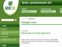 Comunicazione Geofor su impossibilità conferimento inerti