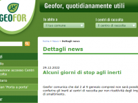 Comunicazione Geofor su impossibilità conferimento inerti