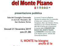 19 NOVEMBRE 2019 / Comunità  del Bosco, la presentazione in Sala del Consiglio con i Comuni di Buti, Calci, Vecchiano e Vicopisano